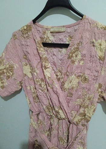 Pembe Bağlamalı Uzun Bohem Kadın Sabahlık - Görsel 2