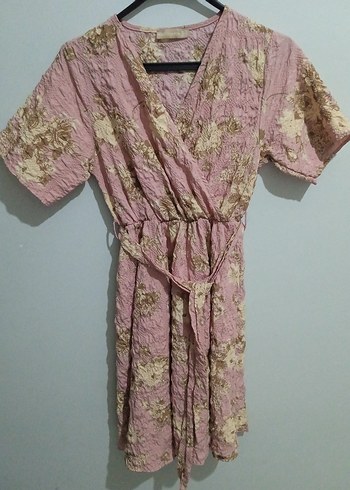 Pembe Bağlamalı Uzun Bohem Kadın Sabahlık - Görsel 4