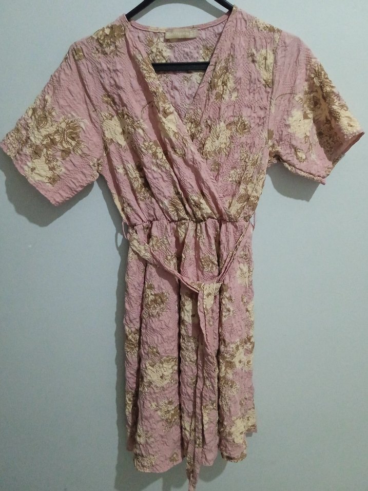 Pembe Bağlamalı Uzun Bohem Kadın Sabahlık - Görsel 4