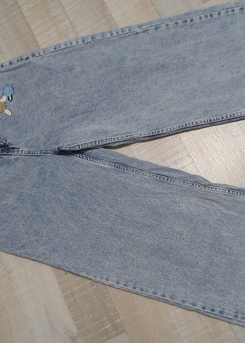 Nakışlı Mini Mavi Denim Jean - Görsel 2