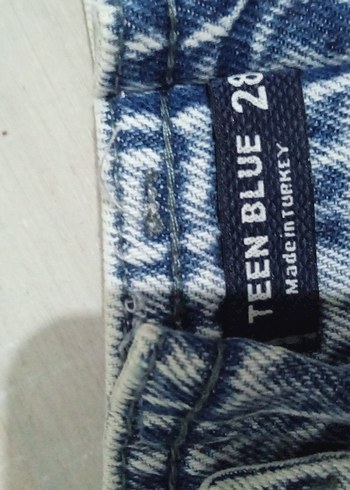 Nakışlı Mini Mavi Denim Jean - Görsel 4