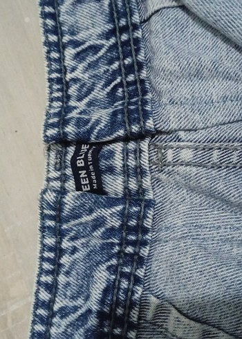 Nakışlı Mini Mavi Denim Jean - Görsel 3