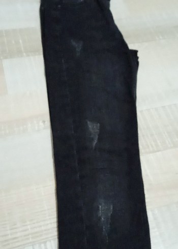 Siyah Kadın Midi Boy Kot Pantolon - Görsel 2