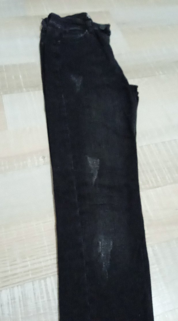 Siyah Kadın Midi Boy Kot Pantolon - Görsel 2