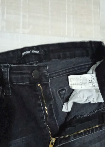 Siyah Midi Boy Kadın Kot Pantolon - Görsel 5