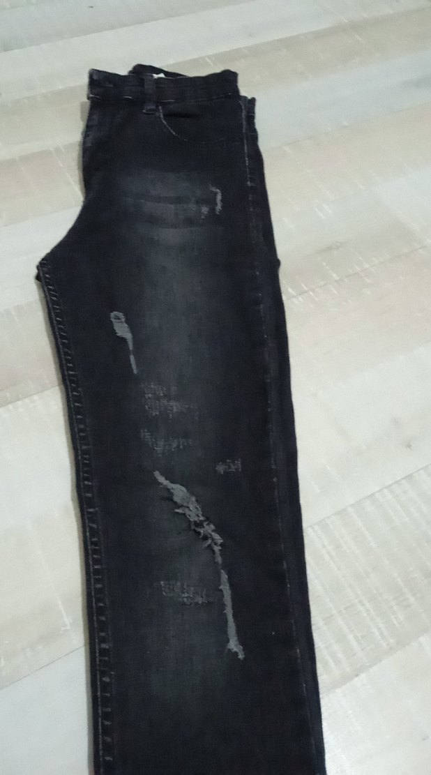 Siyah Midi Boy Kadın Kot Pantolon - Görsel 3