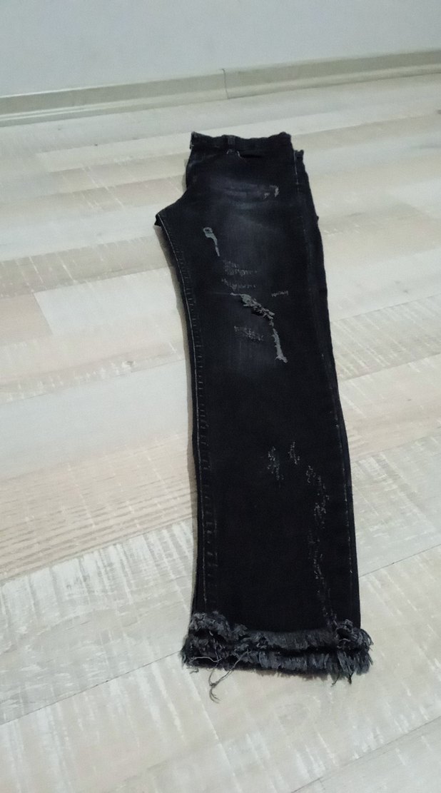 Siyah Midi Boy Kadın Kot Pantolon - Görsel 2