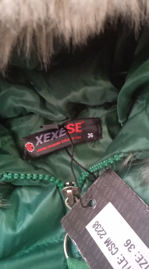 Kürk Detaylı Yeşil Kadın Kışlık Mont - Görsel 3