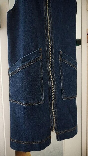 34 Beden Jean salopet elbise