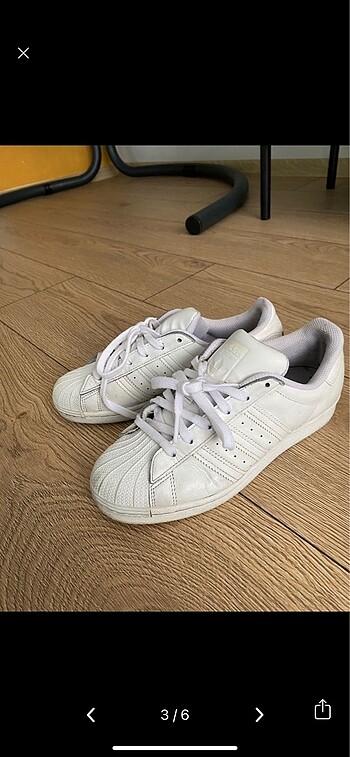38 Beden beyaz Renk Adidas superstar ayakkabı