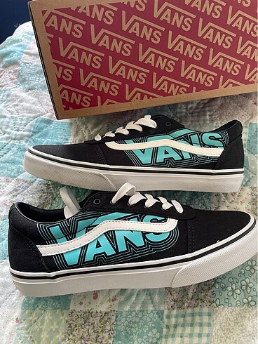 Vans Glow Ward Vans Neon Blue Mavi siyah ayakkabi