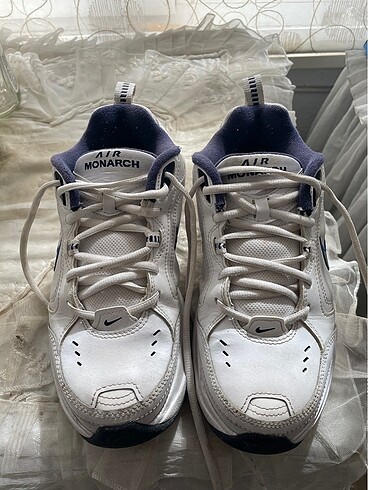 Nike air monarch 4 IV beyaz mavi ayakkabi