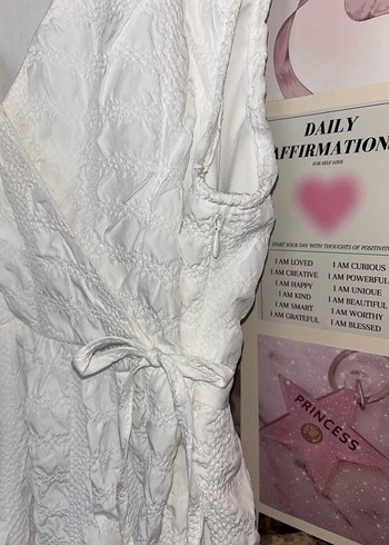 Beyaz Keten uzun Elbise - Görsel 3