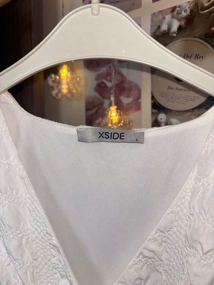 Beyaz Keten uzun Elbise - Görsel 5