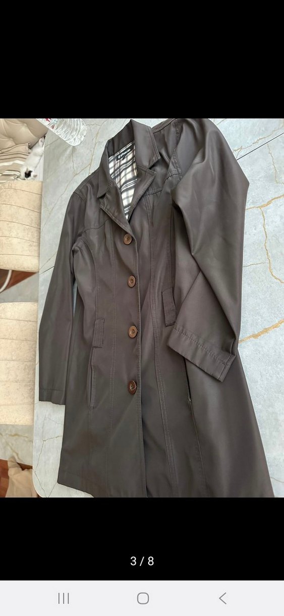 Düğmeli Midi Kadın Trençkot - Görsel 3