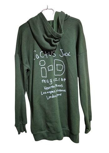 kadın oversize yeşil sweatshirt - Görsel 2