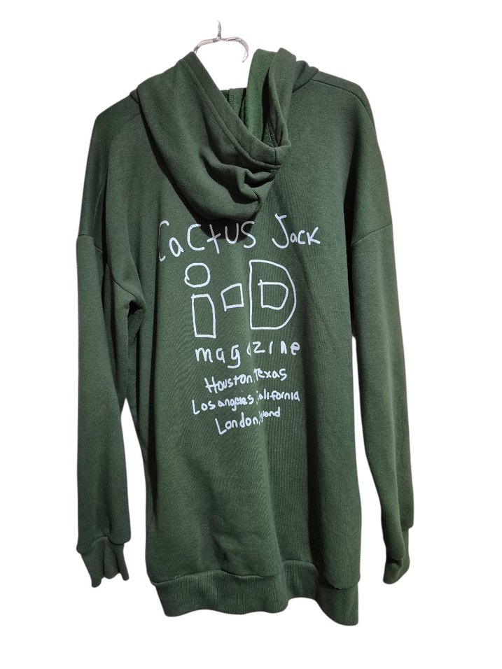 kadın oversize yeşil sweatshirt - Görsel 2