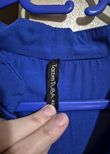 Düğmeli Lacivert Uzun Pamuk Elbise - Görsel 5