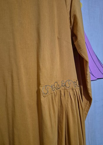 Hardal Uzun Kollu Salaş Elbise - Görsel 3