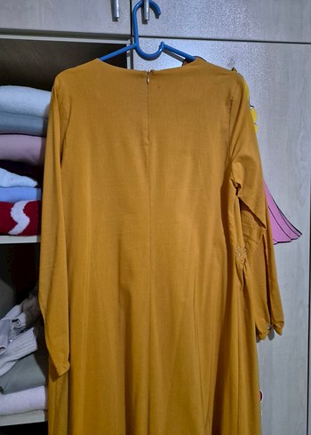 Hardal Uzun Kollu Salaş Elbise - Görsel 7