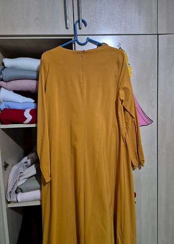 Hardal Uzun Kollu Salaş Elbise - Görsel 6