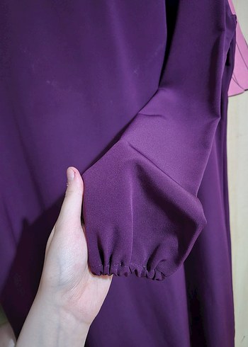 Uzun Mor Kadın Elbise - Görsel 5