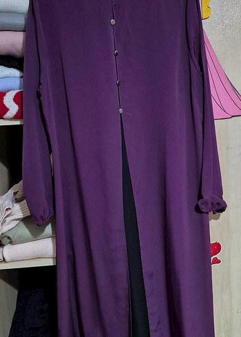 Uzun Mor Kadın Elbise - Görsel 7