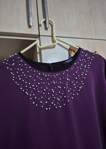 Uzun Mor Kadın Elbise - Görsel 2