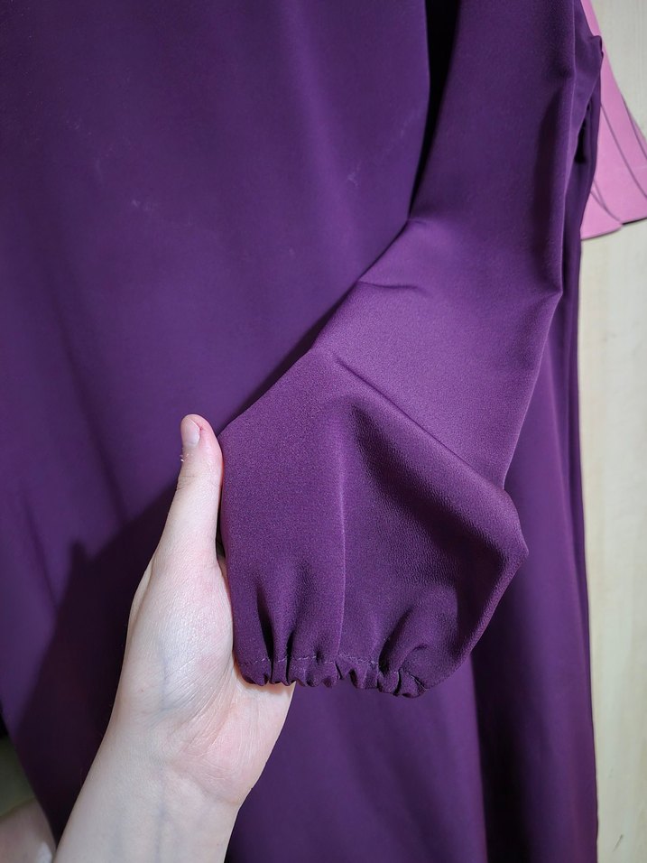 Uzun Mor Kadın Elbise - Görsel 5