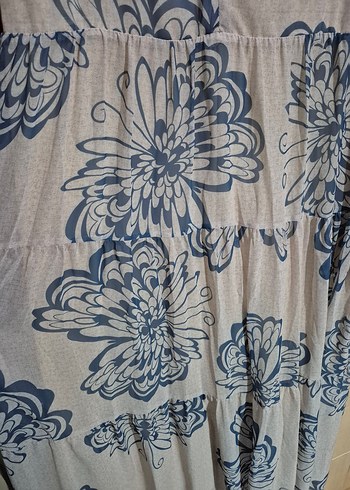 Bohem Bej Uzun Kollu Salaş Tesettür Elbise - Görsel 3