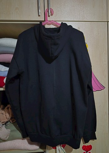 Kadın Siyah Fermuarlı Sweatshirt Ceket - Görsel 4