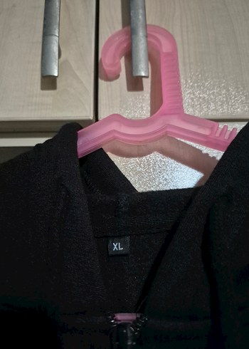 Kadın Siyah Fermuarlı Sweatshirt Ceket - Görsel 5