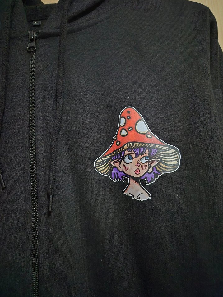 Kadın Siyah Fermuarlı Sweatshirt Ceket - Görsel 2