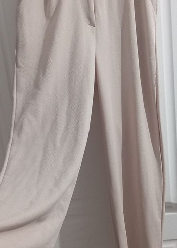 Bej Kadın Keten Salaş Kumaş Pantolon