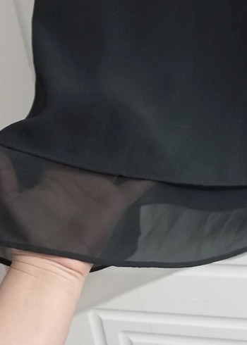 xl Beden Siyah Kolsuz Yüksek Yakalı Kadın Bluz