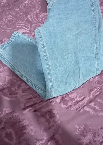 Zara Düğmeli Mavi Pastel Kadın Kot Pantolon