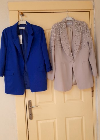 Zara Sikligin İki Yuzu Mavi Bej Blazer Ceketler