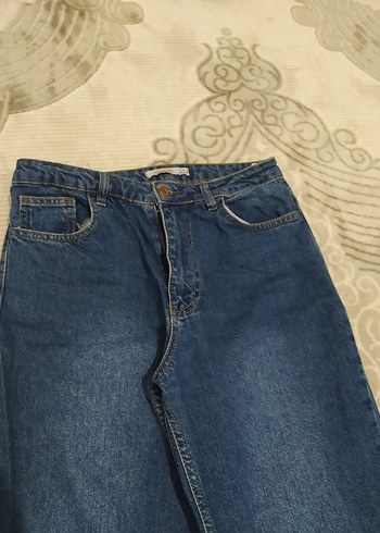 Geniş Kesim Midi Boy Kadın Kot Pantolon - Görsel 2