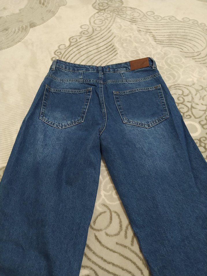 Geniş Kesim Midi Boy Kadın Kot Pantolon - Görsel 3