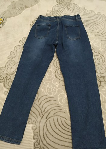 Kadın Mavi Bol Kesim Midi Kot Pantolon - Görsel 2