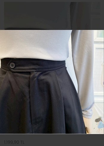 Siyah Piliseli Uzun Kadın Etek - Görsel 4