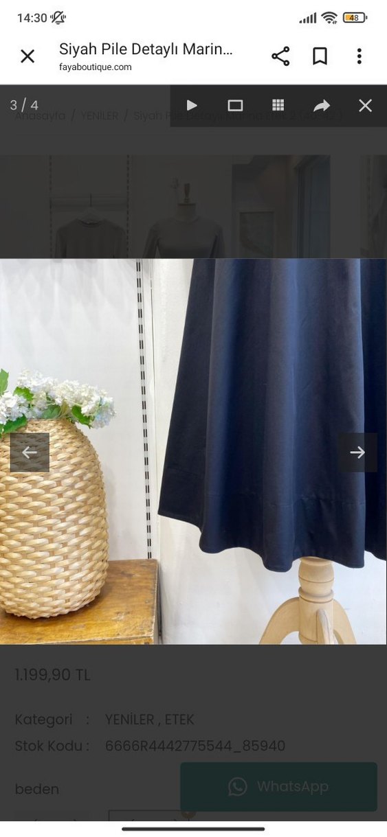 Siyah Piliseli Uzun Kadın Etek - Görsel 3