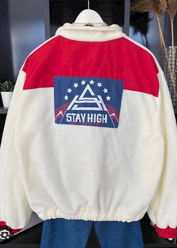 Beyaz Kadın Sıcak Mini Polar Ceket - Görsel 2