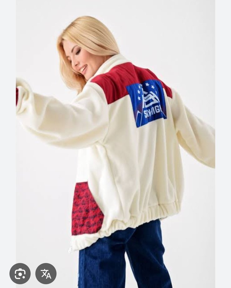 Beyaz Kadın Sıcak Mini Polar Ceket - Görsel 3