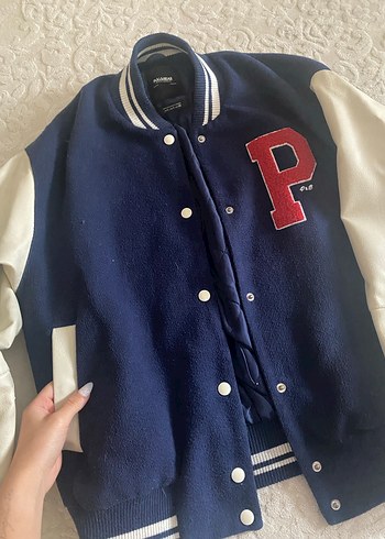 Pull and Bear Düğmeli Mavi Street Wear Ceket