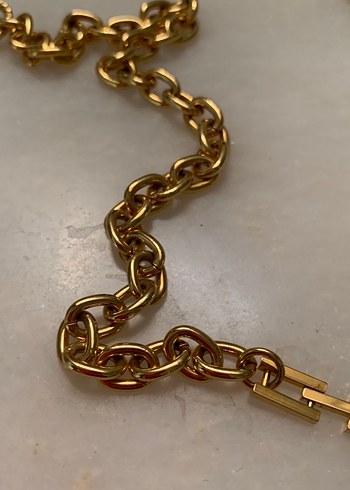 Parlak Altın Zincir Detaylı Kadın kolye kemer - Görsel 3