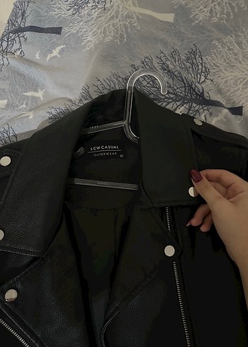 LC Waikiki Kadın Siyah Deri Biker Ceket