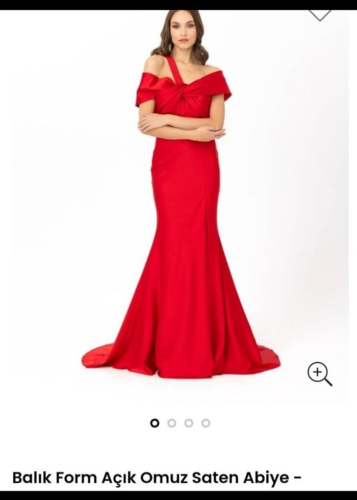 Kırmızı abiye elbise - Görsel 2