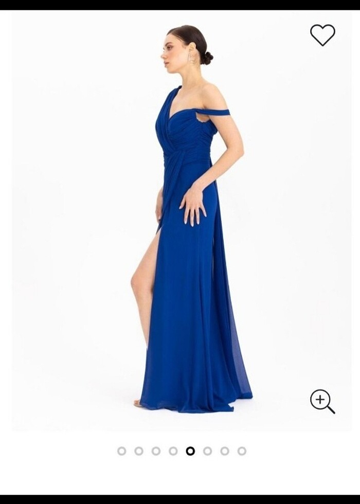 Saks mavisi abiye elbise - Görsel 2