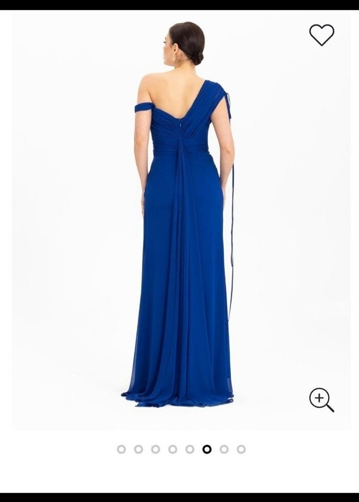 Saks mavisi abiye elbise - Görsel 4